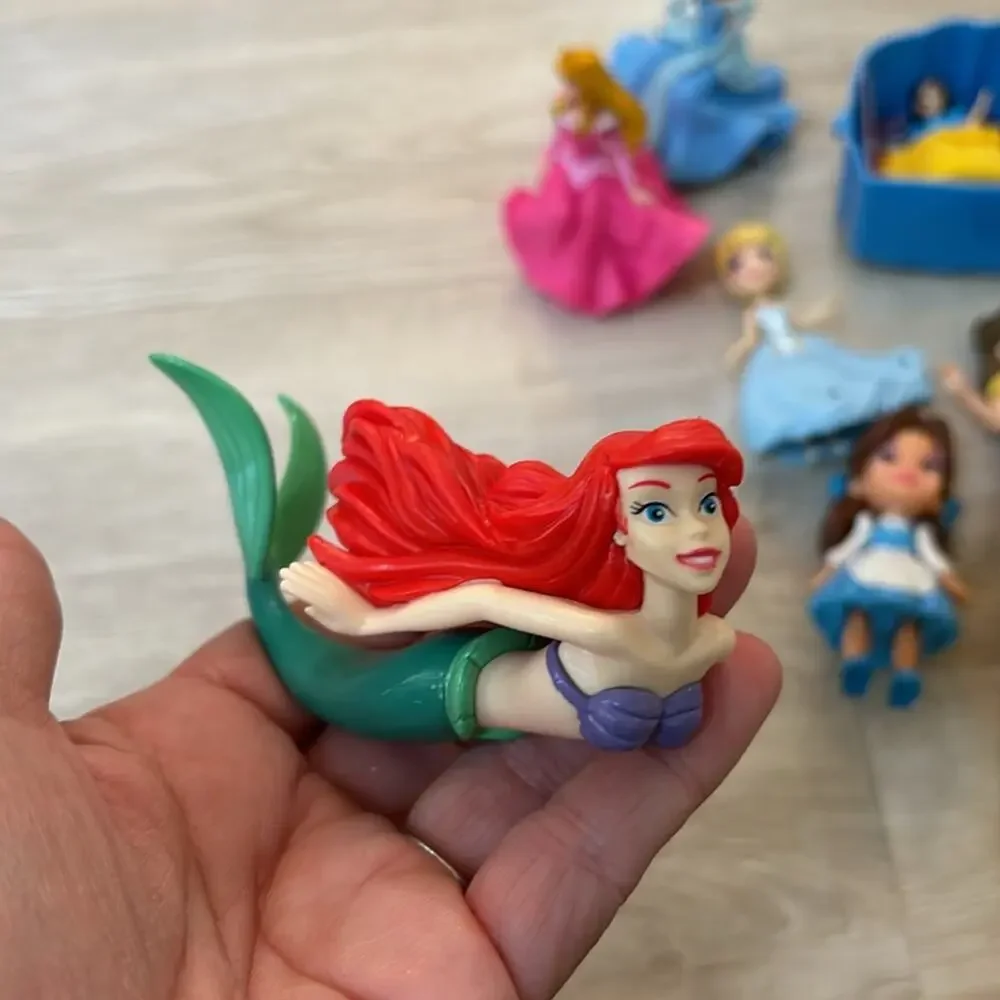 Disney princess bundle of small 3” and smaller Belle sleeping beauty Aurora